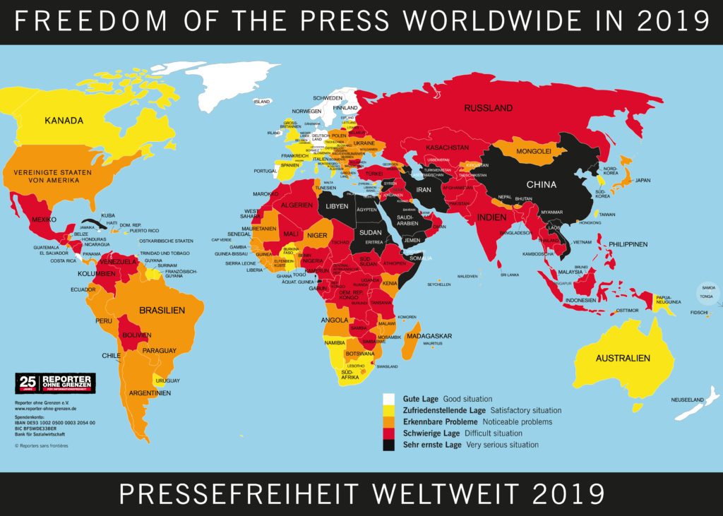 Grafik: Reporter ohne Grenzen.